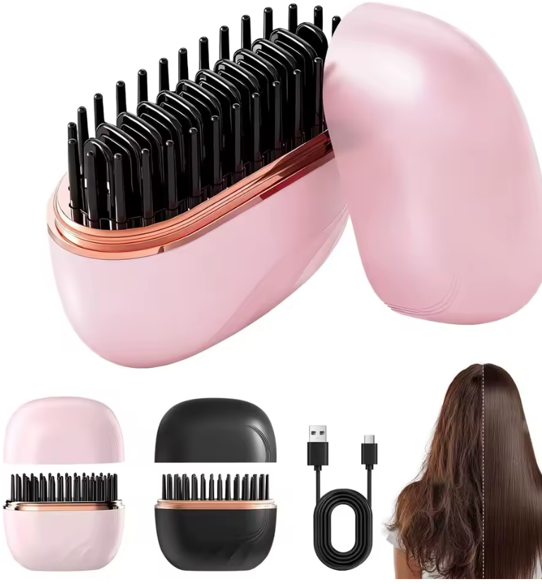 Portable Mini Cordless USB Rechargeable Hair Straightener & Heat Brush